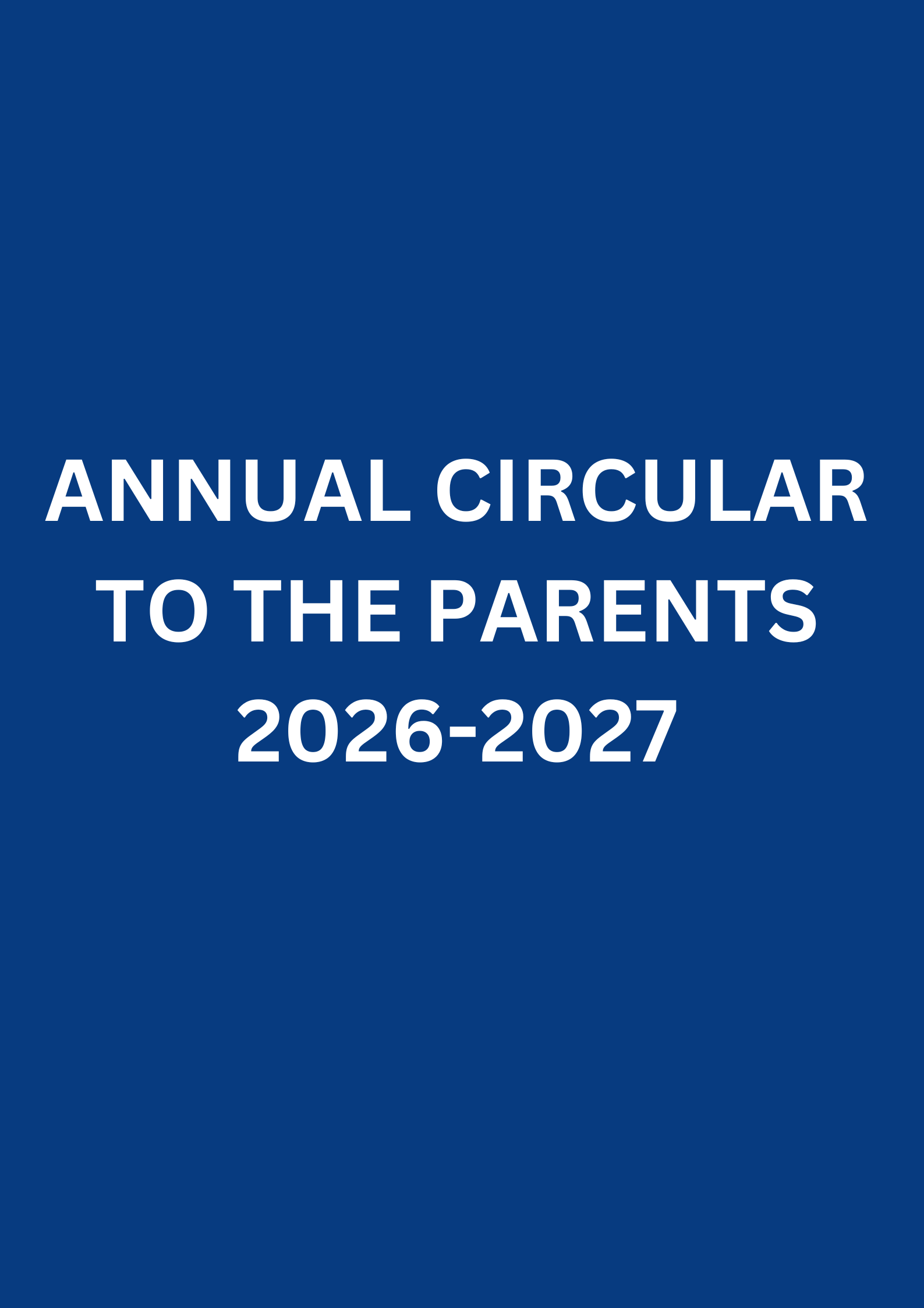 Annual Circular to Parents 2026-2027
